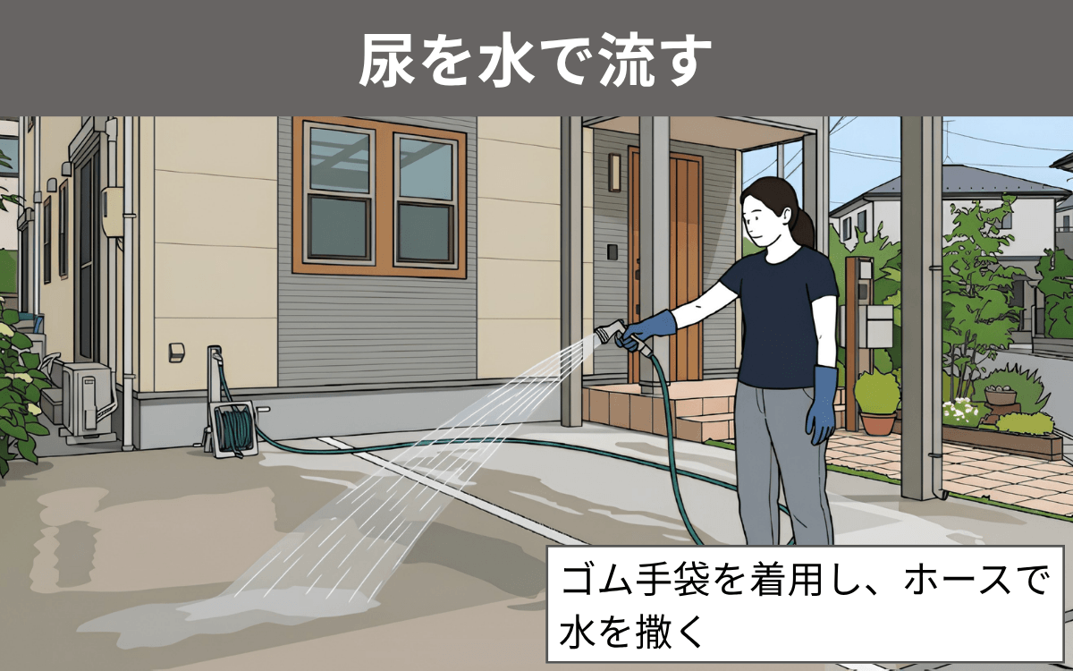 尿を水で流す