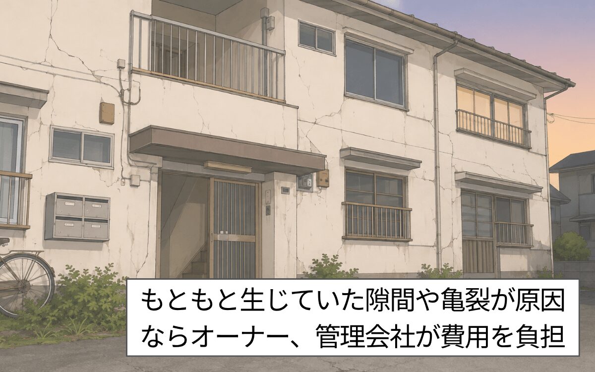 建物の構造や劣化が原因ならオーナー、管理会社