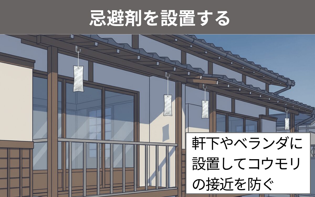 忌避剤を設置する コウモリ アパート
