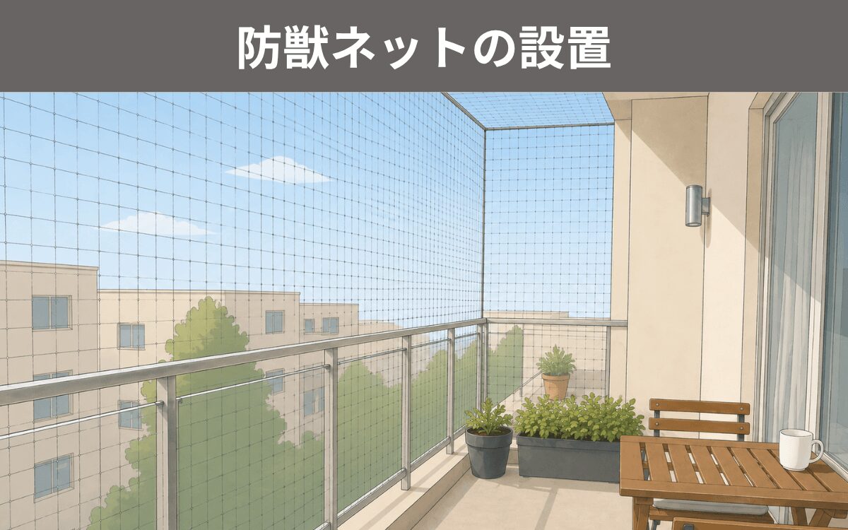 防獣ネットの設置 コウモリ アパート