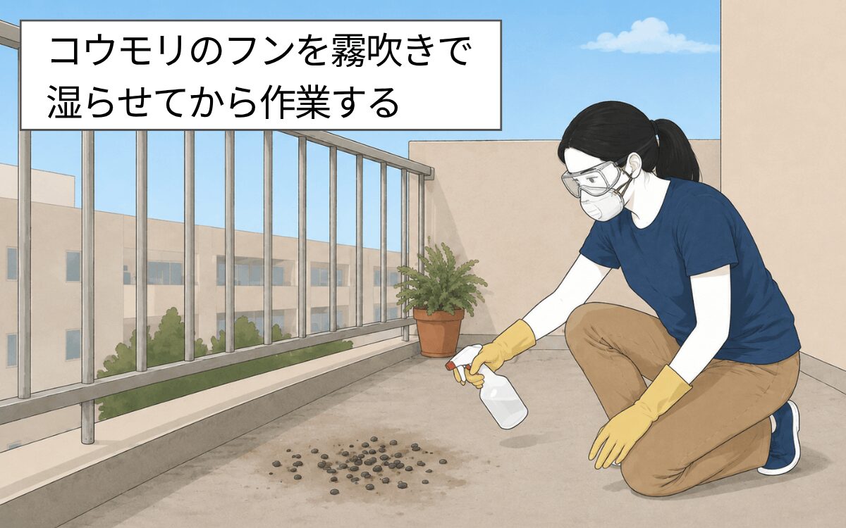霧吹きで濡らす