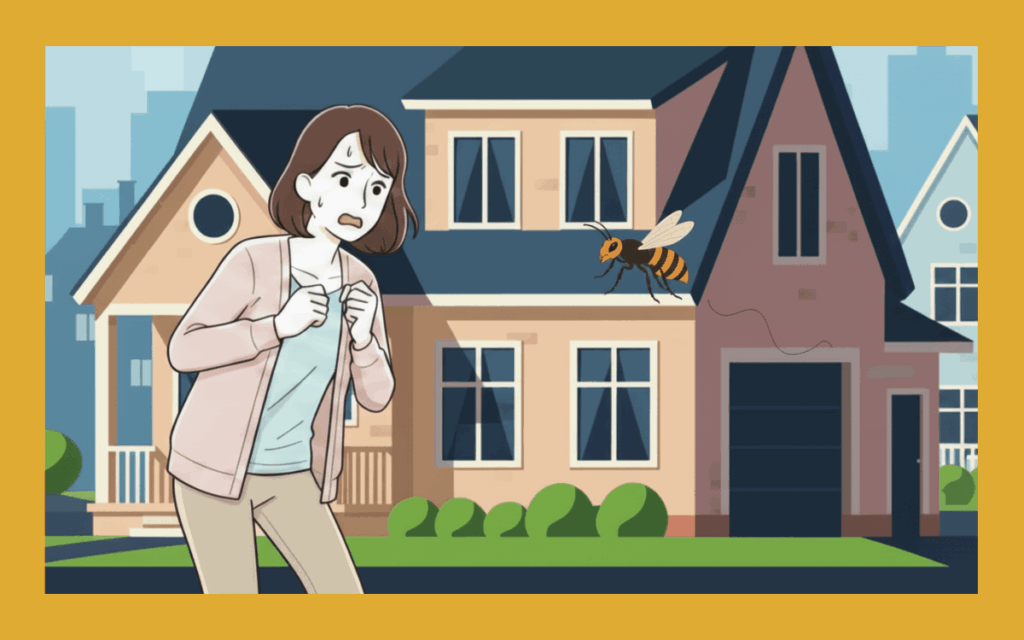 0416 スズメバチ 1 匹 ウロウロ